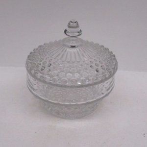 Duncan and Miller Glass Crystal HOBNAIL 4 Inch Low Dresser Box with Lid